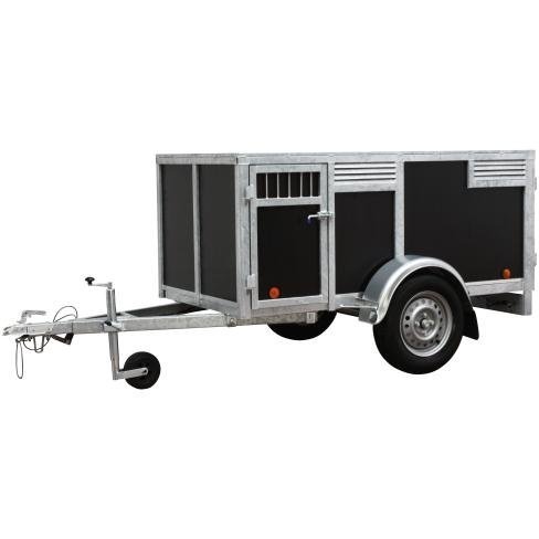 Remolque para 4 perros-marrón