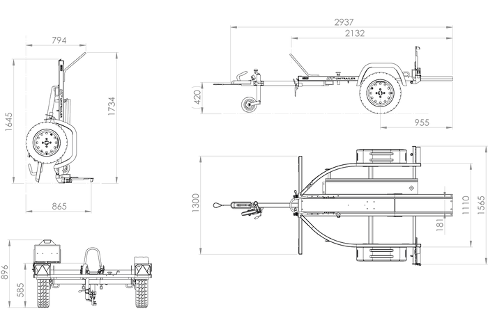 Trailer moto Uni piloto de remolque 1 - Imagen 2